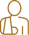 gold illustration of a man with a sling