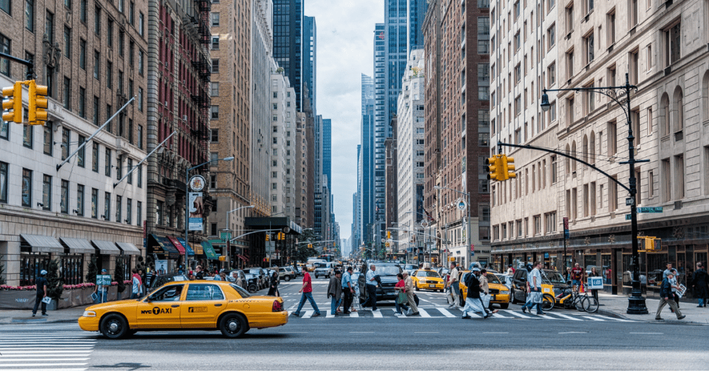 Busy NYC street