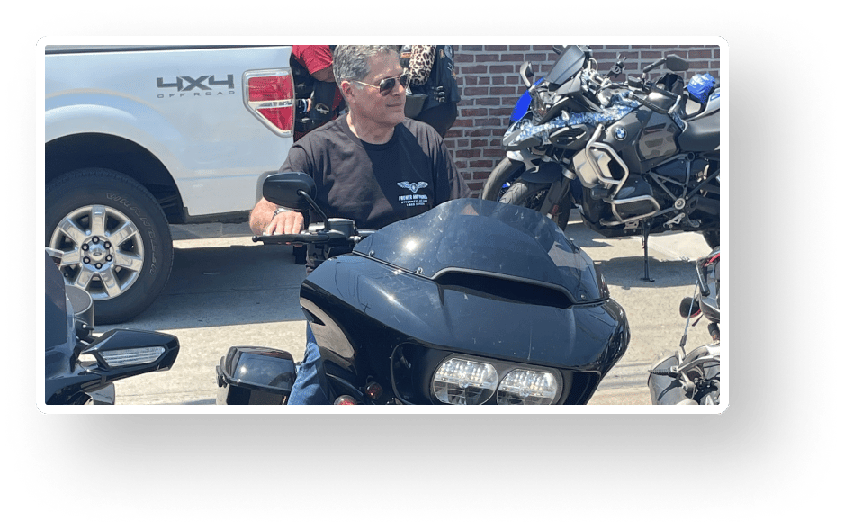 mitchell proner on his motorcycle