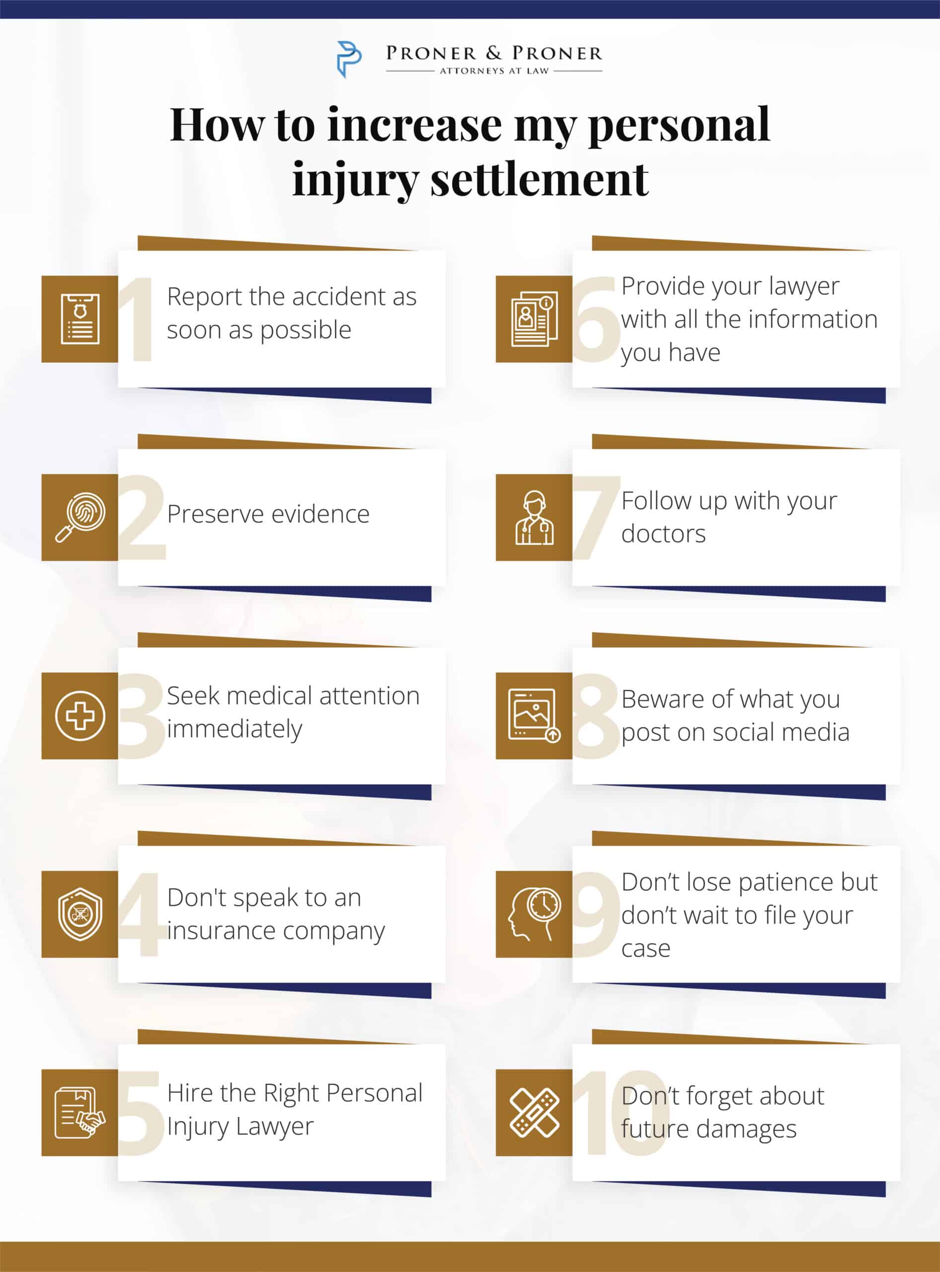 How to Increase My Personal Injury Settlement - Proner & Proner